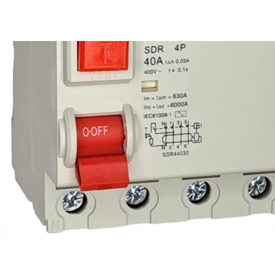 Dispositivo Dr ''Fuga'' Steck - 4 Polos 40A. - Sdr44030