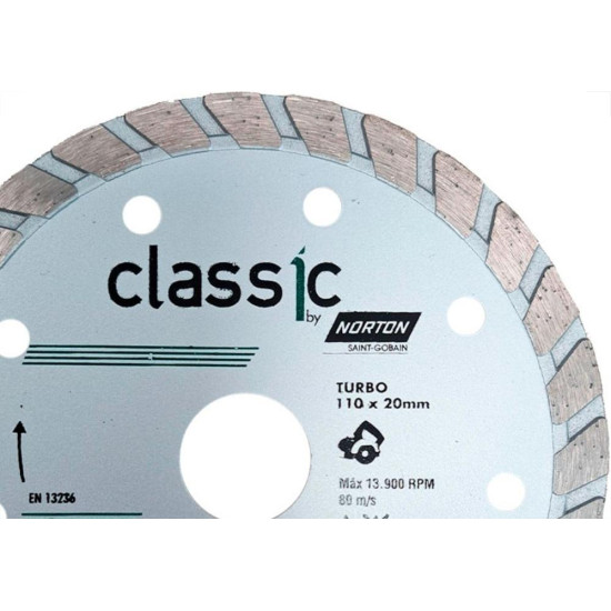 Disco Diamantado Norton Classic Turbo Marmore E Granito 110X20Mm