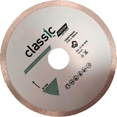 Disco Diamantado Norton Classic Continuo Porcelanato / Ceramica 110X20Mm