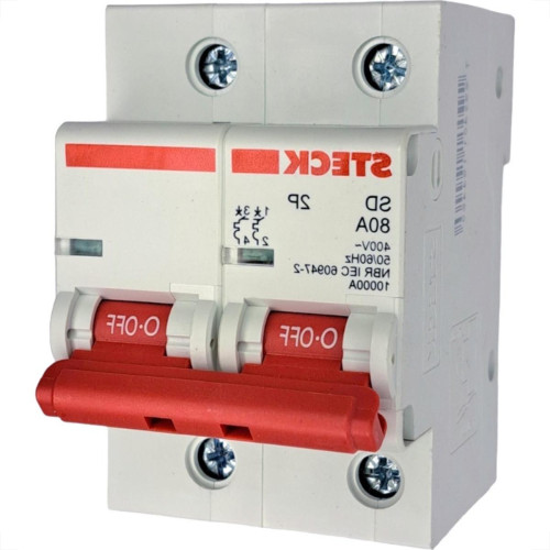 Kit C/4 - Disjuntor Steck ''Din'' Bipolar 80A. C