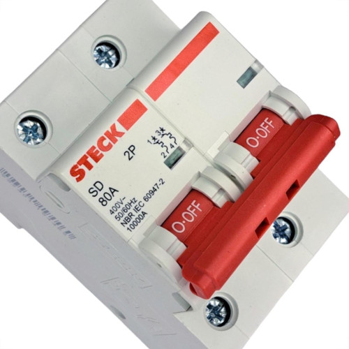 Kit C/4 - Disjuntor Steck ''Din'' Bipolar 80A. C