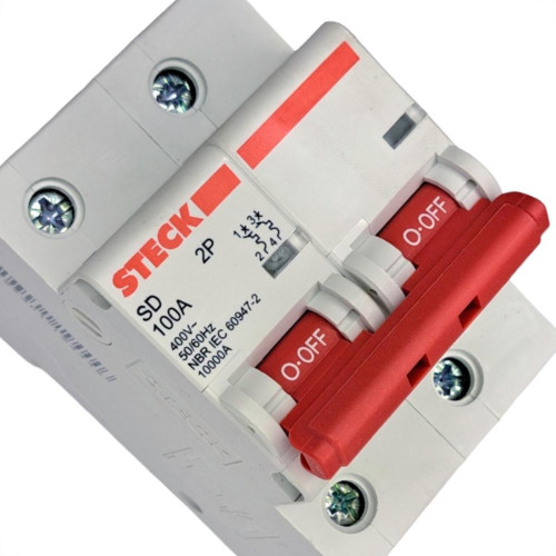 Disjuntor Steck ''Din'' Bipolar 100A. C Disjuntor Steck ''Din'' Bipolar 100A. C