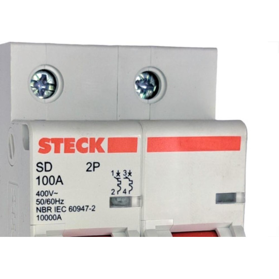 Disjuntor Steck ''Din'' Bipolar 100A. C Disjuntor Steck ''Din'' Bipolar 100A. C