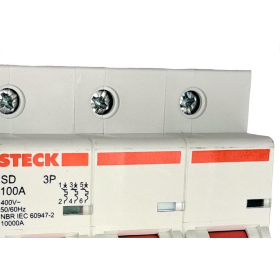 Disjuntor Steck ''Din'' Tripolar 100A. C