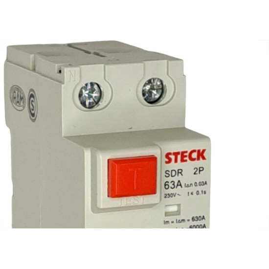 Dispositivo Dr ''Fuga'' Steck - 2 Polos 63A. - Sdr26330