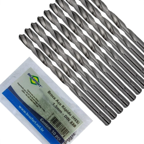 Broca Aco Rapido Brasfort 1,5Mm - 7470 - Kit C/10 Pecas Broca Aco Rapido Brasfort 1,5Mm - 7470 - Kit C/10 Pecas