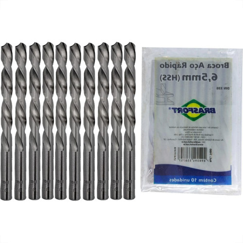 Broca Aco Rapido Brasfort 6,5Mm - 7480 - Kit C/10 Pecas Broca Aco Rapido Brasfort 6,5Mm - 7480 - Kit C/10 Pecas