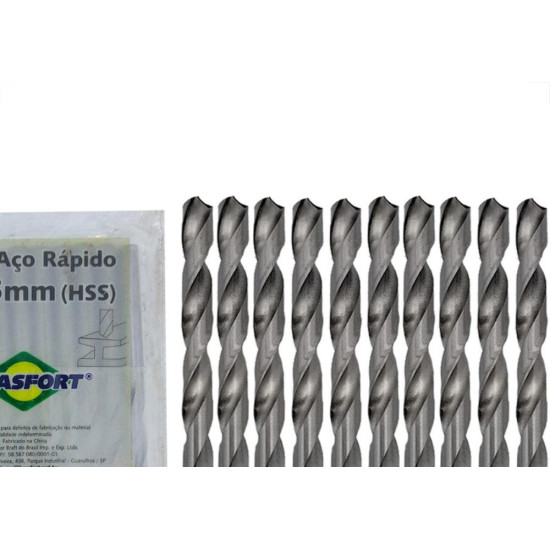 Broca Aco Rapido Brasfort 6,5Mm - 7480 - Kit C/10 Pecas Broca Aco Rapido Brasfort 6,5Mm - 7480 - Kit C/10 Pecas