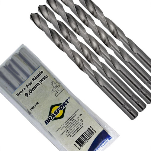 Broca Aco Rapido Brasfort 9 Mm - 7485 - Kit C/5 Pecas Broca Aco Rapido Brasfort 9 Mm - 7485 - Kit C/5 Pecas