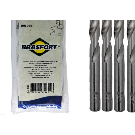 Broca Aco Rapido Brasfort 9 Mm - 7485 - Kit C/5 Pecas Broca Aco Rapido Brasfort 9 Mm - 7485 - Kit C/5 Pecas