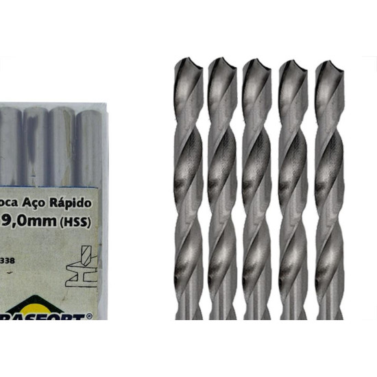 Broca Aco Rapido Brasfort 9 Mm - 7485 - Kit C/5 Pecas Broca Aco Rapido Brasfort 9 Mm - 7485 - Kit C/5 Pecas