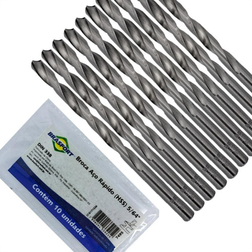 Broca Aco Rapido Brasfort 5/64'' - 7495 - Kit C/10 Pecas
