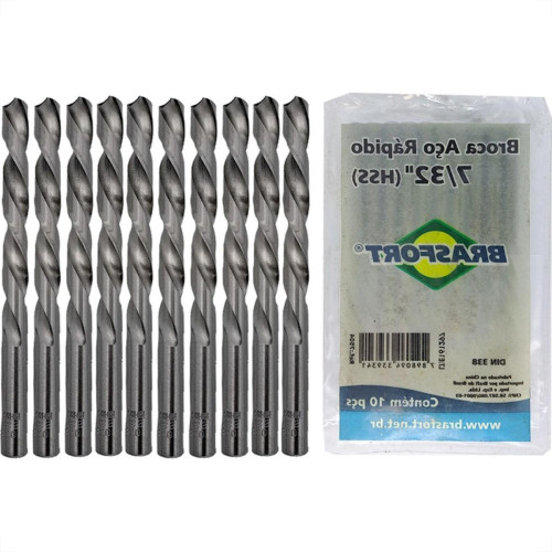 Broca Aco Rapido Brasfort 7/32'' - 7504 - Kit C/10 Pecas Broca Aco Rapido Brasfort 7/32'' - 7504 - Kit C/10 Pecas