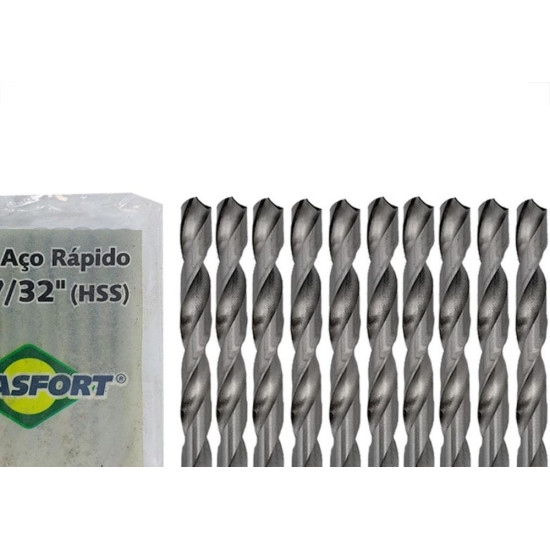 Broca Aco Rapido Brasfort 7/32'' - 7504 - Kit C/10 Pecas Broca Aco Rapido Brasfort 7/32'' - 7504 - Kit C/10 Pecas