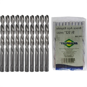 Broca Aco Rapido Brasfort   9/32'' - 7508 - Kit C/10 Pecas