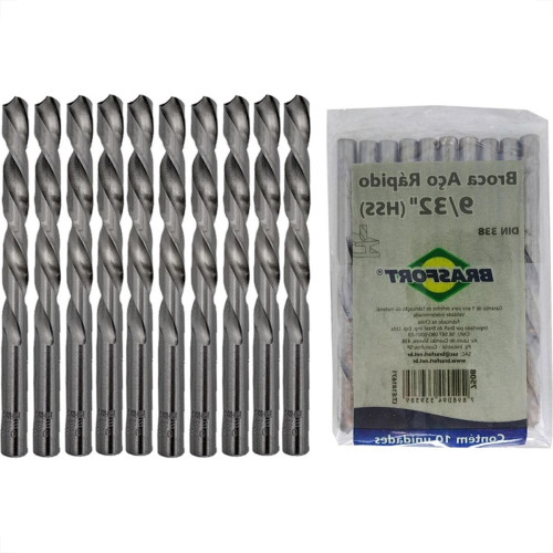 Broca Aco Rapido Brasfort 9/32'' - 7508 - Kit C/10 Pecas Broca Aco Rapido Brasfort 9/32'' - 7508 - Kit C/10 Pecas