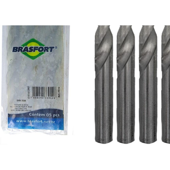 Broca Aco Rapido Brasfort 11/32'' - 7512 - Kit C/5 Pecas Broca Aco Rapido Brasfort 11/32'' - 7512 - Kit C/5 Pecas