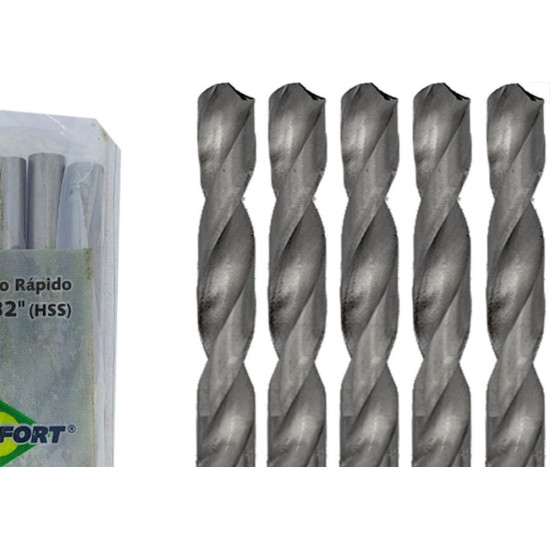 Broca Aco Rapido Brasfort 11/32'' - 7512 - Kit C/5 Pecas Broca Aco Rapido Brasfort 11/32'' - 7512 - Kit C/5 Pecas