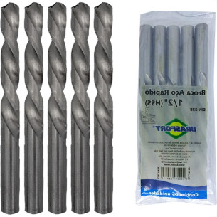 Broca Aco Rapido Brasfort   1/2'' - 7517 - Kit C/5 Pecas
