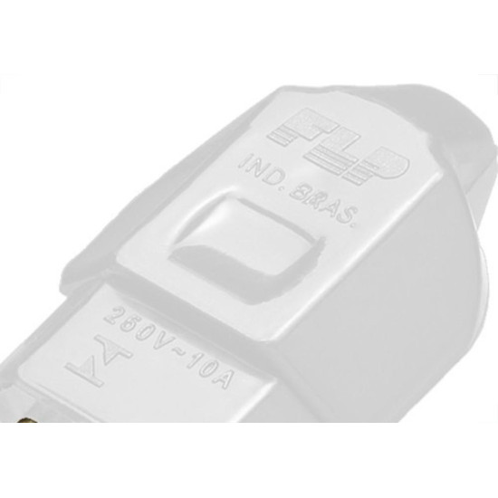 Pino Macho Flp 2 Polos 10A. Macico Branco - Kit C/10 Pecas Pino Macho Flp 2 Polos 10A. Macico Branco - Kit C/10 Pecas