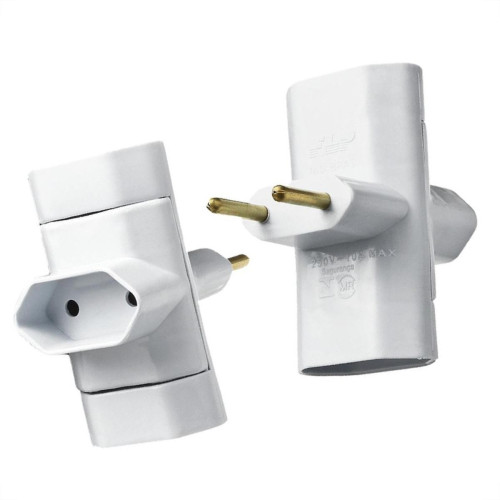 Pino 3 Saidas Flp 2 Polos 10A. Branco - Kit C/10 Pecas Pino 3 Saidas Flp 2 Polos 10A. Branco - Kit C/10 Pecas