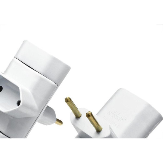 Pino 3 Saidas Flp 2 Polos 10A. Branco - Kit C/10 Pecas Pino 3 Saidas Flp 2 Polos 10A. Branco - Kit C/10 Pecas