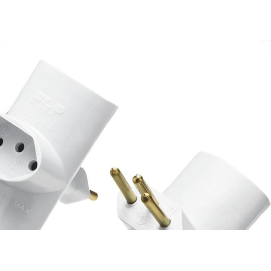 Pino 3 Saidas Flp 2 Polos+Terra 10A. Branco - Kit C/10 Pecas Pino 3 Saidas Flp 2 Polos+Terra 10A. Branco - Kit C/10 Pecas