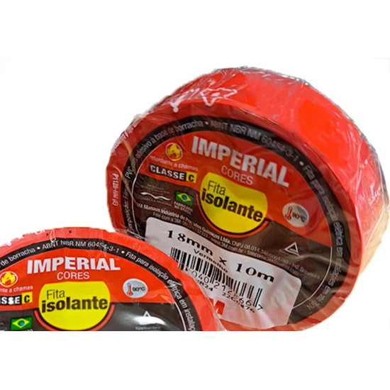 Fita Isolante 3M Imperial. 10M Vermelha - Kit C/10 Pecas Fita Isolante 3M Imperial. 10M Vermelha - Kit C/10 Pecas