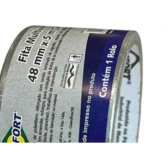 Fita Silver Tape Brasfort Multiuso 48Mm X 5M - 7547 - Kit C/15 Rolos