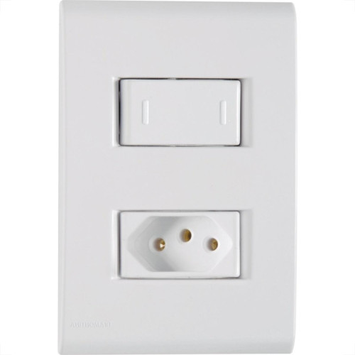 Conjunto Tramontina Com Placa Liz 1 Simples + Tomada 2P+T. 20A. - 170/044