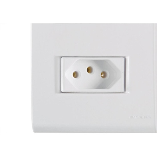 Conjunto Tramontina Com Placa Liz 1 Simples + Tomada 2P+T. 20A. - 170/044