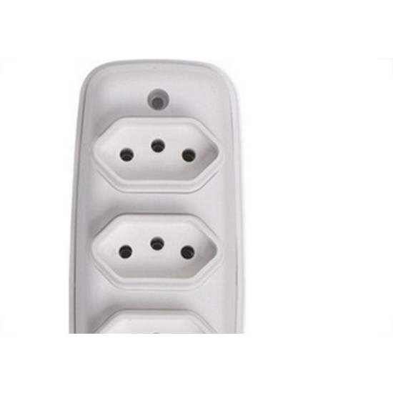 Tomada Barra Ilumi 2P+T. Tripla Cinza 20A. 16331