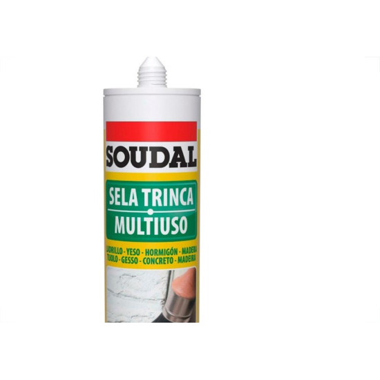 Sela Trinca Multiuso Soudal Branca Base Agua 495G/300Ml Sela Trinca Multiuso Soudal Branca Base Agua 495G/300Ml