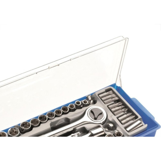 Kit Jogo Soquete Eda 3/8'' Com Catraca 40 Pecas - 8Zi Kit Jogo Soquete Eda 3/8'' Com Catraca 40 Pecas - 8Zi