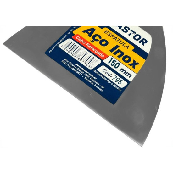 Espatula Castor Aco Inox Cabo Plastico Reforcado Azul 150Mm - 795 Espatula Castor Aco Inox Cabo Plastico Reforcado Azul 150Mm - 795