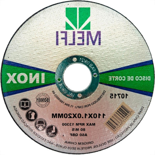 Disco Aco Inox Melfi 110Mmx1,0Mmx20Mm - 10715 Disco Aco Inox Melfi 110Mmx1,0Mmx20Mm - 10715