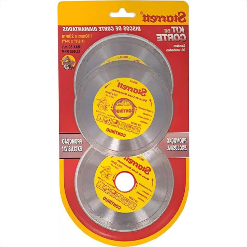Disco Diamantado Starrett Cartela Com 3 Pecas Liso 110Mm X 20Mm - Kddc110-3 Disco Diamantado Starrett Cartela Com 3 Pecas Liso 110Mm X 20Mm - Kddc110-3