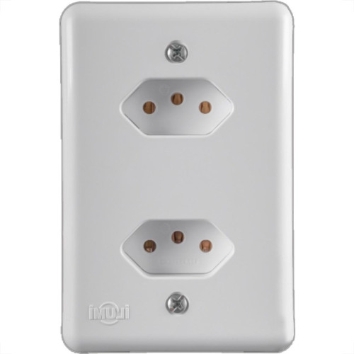 Conjunto Ilumi Stylus Branco Com Placa 2 Tomadas 2P+T. 10A. - 201200 Monobloco Conjunto Ilumi Stylus Branco Com Placa 2 Tomadas 2P+T. 10A. - 201200 Monobloco