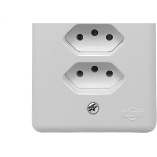 Conjunto Ilumi Stylus Branco Com Placa 3 Tomadas 2P+T. 20A. - 201211 Monobloco
