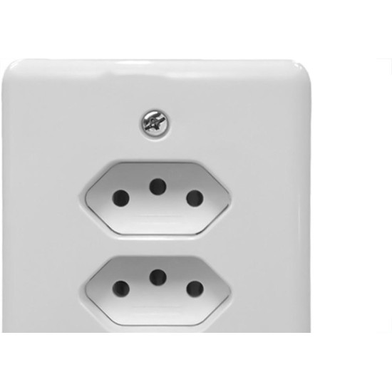 Conjunto Ilumi Stylus Branco Com Placa 3 Tomadas 2P+T. 20A. - 201211 Monobloco