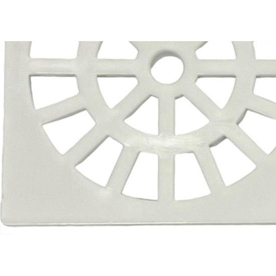 Grelha Plastica Quadrada Branca Herc 10X10Cm - 2289 - Kit C/6 Pecas