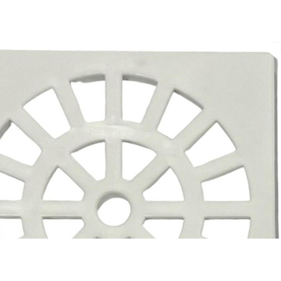 Grelha Plastica Quadrada Branca Herc 10X10Cm - 2289 - Kit C/6 Pecas