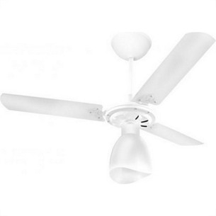 Ventilador Teto Venti-Delta Branco 3 Pas Branca + Globo 220V.