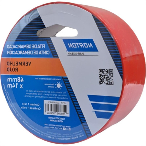 Fita Demarcacao Solo Norton Vermelha 48Mm X 14M Fita Demarcacao Solo Norton Vermelha 48Mm X 14M