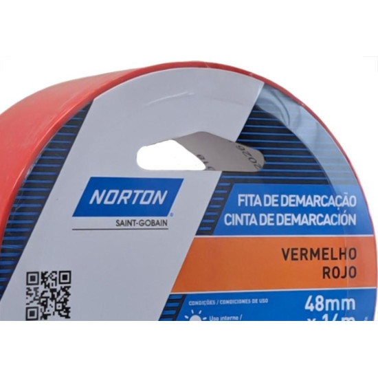 Fita Demarcacao Solo Norton Vermelha 48Mm X 14M Fita Demarcacao Solo Norton Vermelha 48Mm X 14M