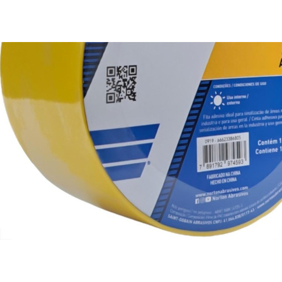 Fita Demarcacao Solo Norton Amarela 48Mm X 14M Fita Demarcacao Solo Norton Amarela 48Mm X 14M