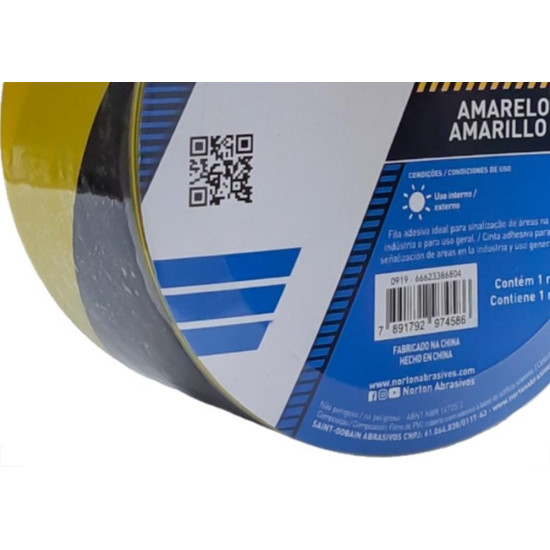 Fita Demarcacao Solo Zebrada Norton 48Mm X 14M Fita Demarcacao Solo Zebrada Norton 48Mm X 14M