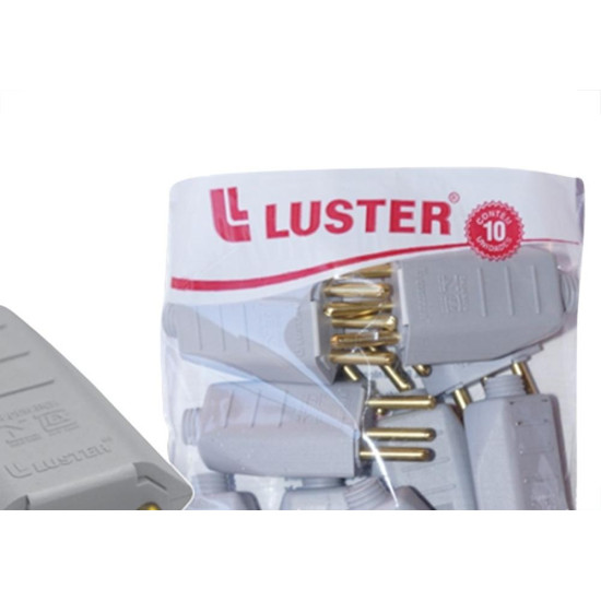 Pino Macho Luster 2 Polos+Terra 10A. Cinza 2063 - Kit C/10 Pecas Pino Macho Luster 2 Polos+Terra 10A. Cinza 2063 - Kit C/10 Pecas