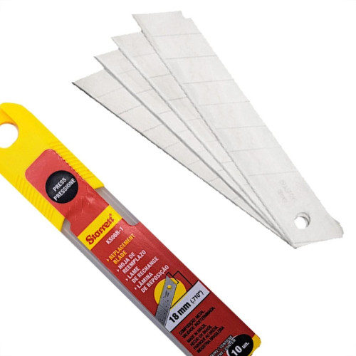 Lamina Estilete Larga Starrett 18Mm Com 10 Pecas Ks06R Lamina Estilete Larga Starrett 18Mm Com 10 Pecas Ks06R