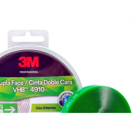 Fita Dupla Face 3M Vhb 19Mm X 5M - Transparente Interna - Com Estojo